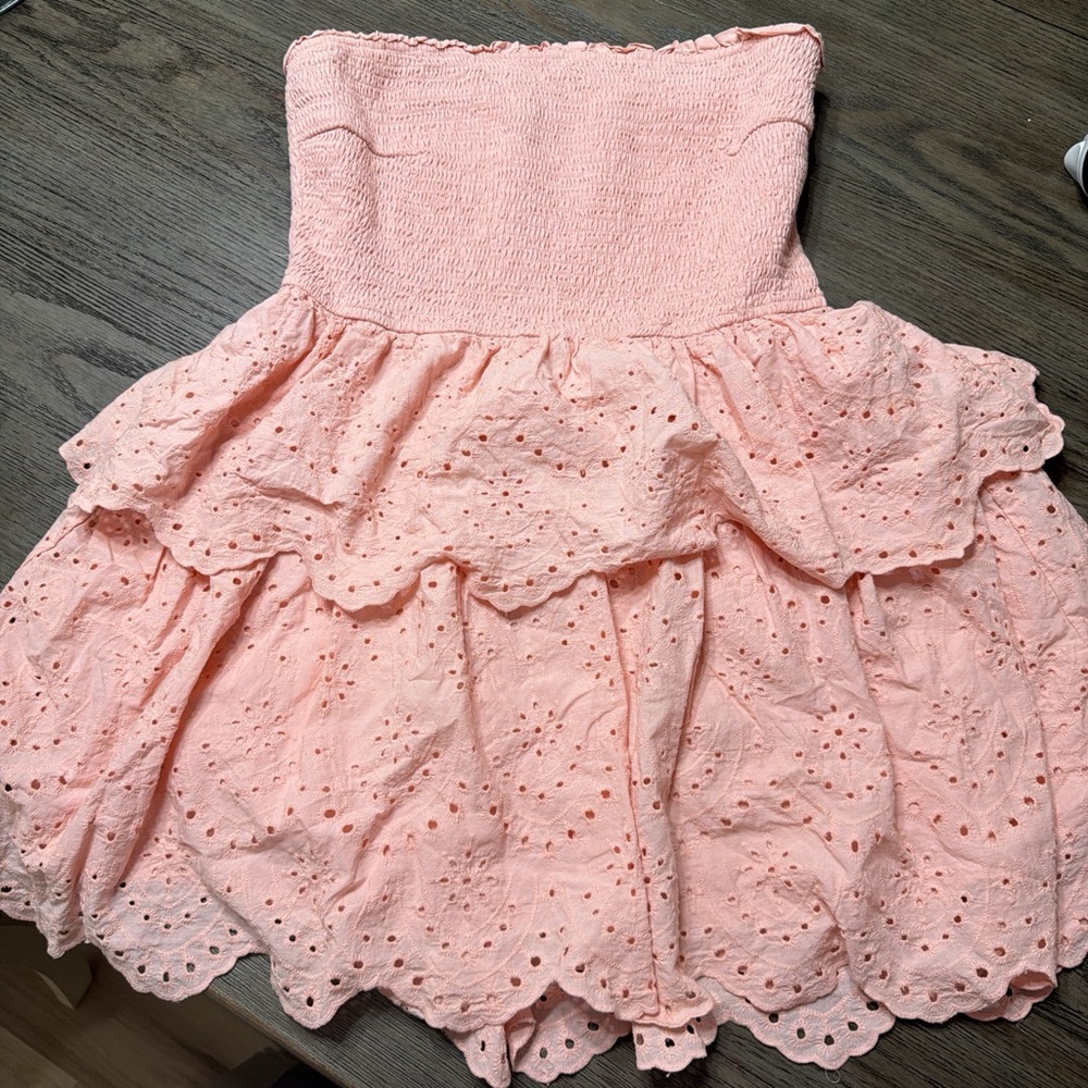 BTBFM Pink Textured Dress Strapless
